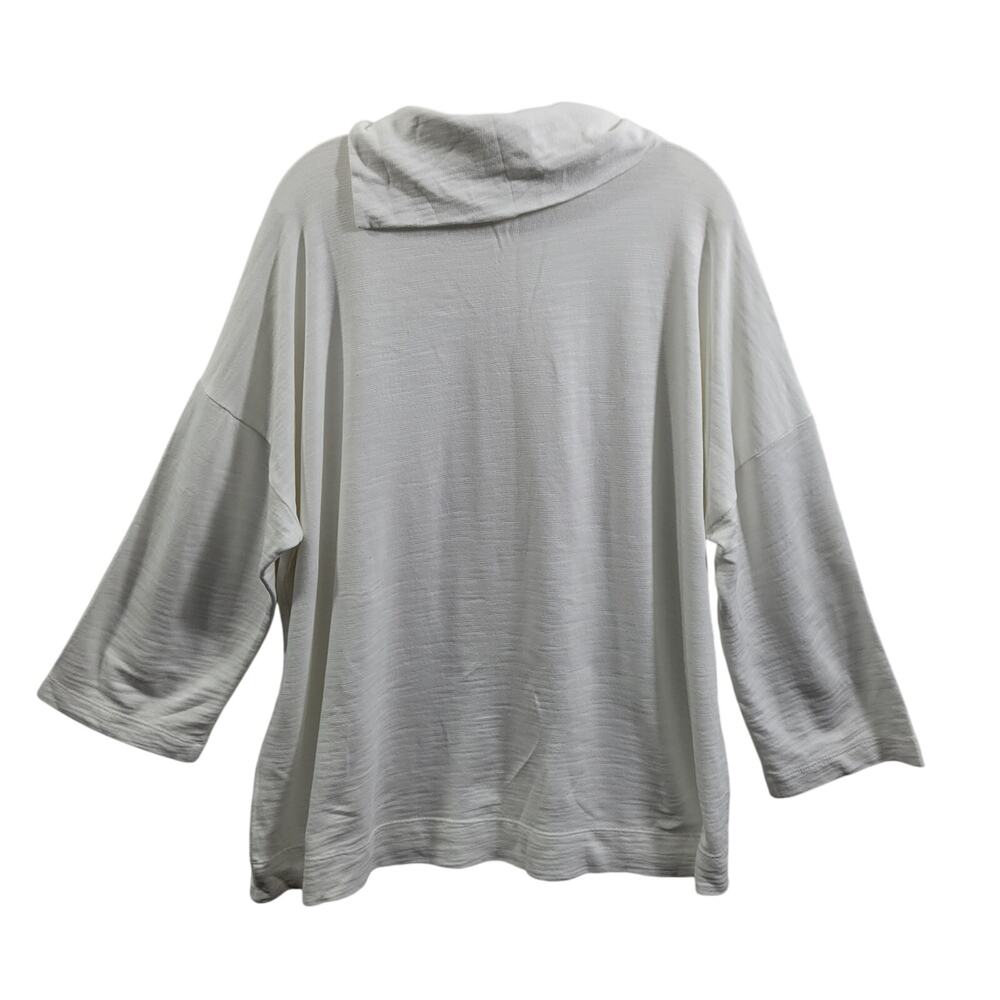 Pure Jill White Side Shoulder Button Split Collar Blouse Size 2X 121624-1003 - Picture 5 of 8
